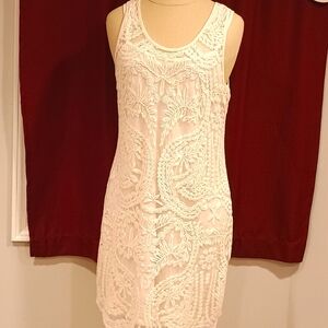 Bar lll Lace Overlay Sleeveless Dress